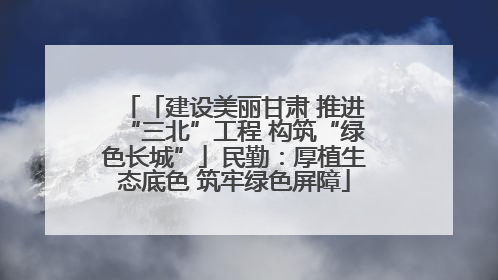 「建设美丽甘肃 推进“三北”工程 构筑“绿色长城”」民勤：厚植生态底色 筑牢绿色屏障