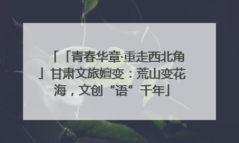 「青春华章·重走西北角」甘肃文旅嬗变：荒山变花海，文创“语”千年