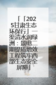「2025甘肃生态环保行」一渠清水润绿洲：景电二期提质增效工程筑牢西部生态安全屏障