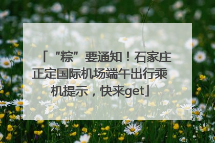 “粽”要通知！石家庄正定国际机场端午出行乘机提示，快来get