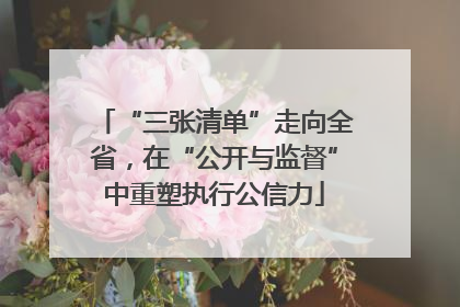 “三张清单”走向全省，在“公开与监督”中重塑执行公信力