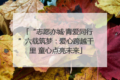 “志愿亦城·青爱同行”六载筑梦：爱心跨越千里 童心点亮未来