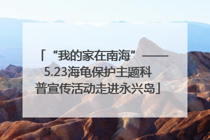 “我的家在南海”——5.23海龟保护主题科普宣传活动走进永兴岛