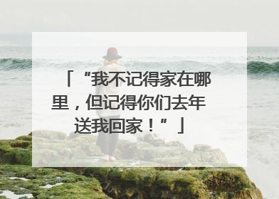 “我不记得家在哪里，但记得你们去年送我回家！”
