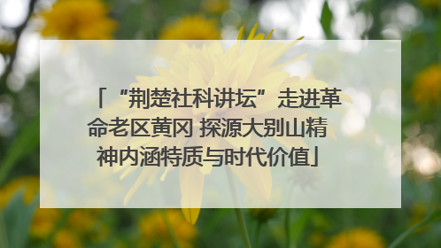 “荆楚社科讲坛”走进革命老区黄冈 探源大别山精神内涵特质与时代价值