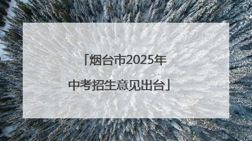 烟台市2025年中考招生意见出台