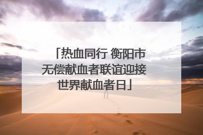 热血同行 衡阳市无偿献血者联谊迎接世界献血者日