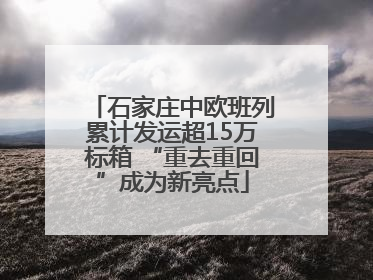 石家庄中欧班列累计发运超15万标箱 “重去重回”成为新亮点