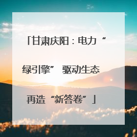 甘肃庆阳：电力“绿引擎” 驱动生态再造“新答卷”