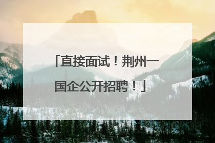 直接面试！荆州一国企公开招聘！