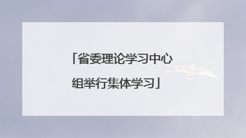 省委理论学习中心组举行集体学习