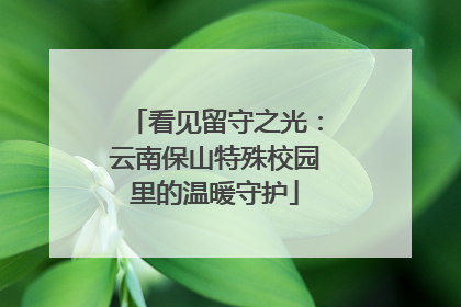 看见留守之光：云南保山特殊校园里的温暖守护