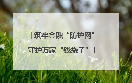筑牢金融“防护网” 守护万家“钱袋子”