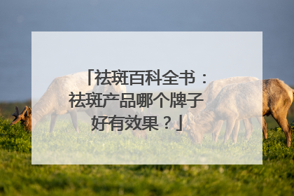 祛斑百科全书：祛斑产品哪个牌子好有效果？