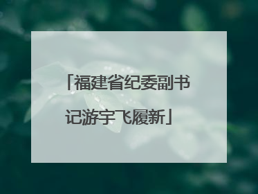 福建省纪委副书记游宇飞履新