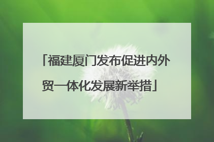 福建厦门发布促进内外贸一体化发展新举措