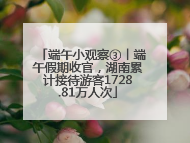 端午小观察③丨端午假期收官，湖南累计接待游客1728.81万人次