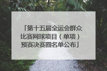 第十五届全运会群众比赛网球项目（单项）预赛决赛圈名单公布