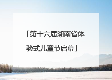 第十六届湖南省体验式儿童节启幕
