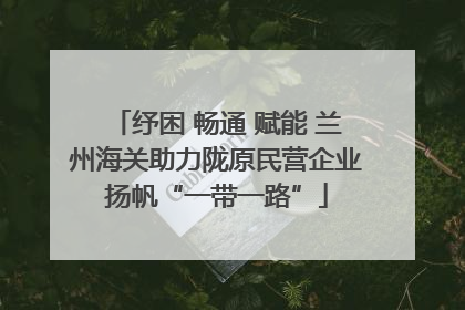 纾困 畅通 赋能 兰州海关助力陇原民营企业扬帆“一带一路”
