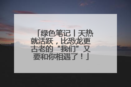 绿色笔记丨天热就活跃，比恐龙更古老的“我们”又要和你相遇了！