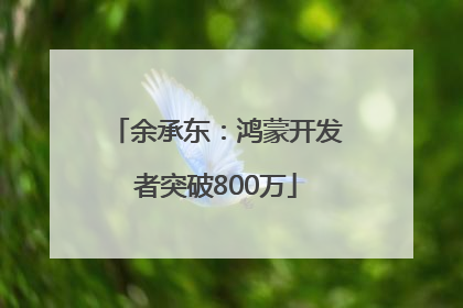 余承东：鸿蒙开发者突破800万