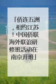 侨连五洲，相约江苏！中国侨联海外联谊研修班活动在南京开班