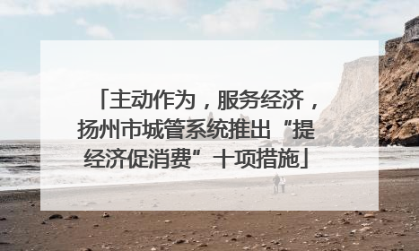 主动作为，服务经济，扬州市城管系统推出“提经济促消费”十项措施