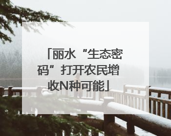 丽水“生态密码”打开农民增收N种可能