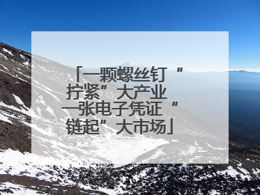 一颗螺丝钉“拧紧”大产业 一张电子凭证“链起”大市场