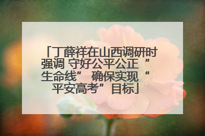 丁薛祥在山西调研时强调 守好公平公正“生命线” 确保实现“平安高考”目标