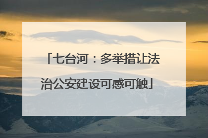 七台河：多举措让法治公安建设可感可触
