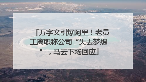 万字文引爆阿里！老员工离职称公司“失去梦想”，马云下场回应