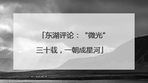 东湖评论：“微光”三十载，一朝成星河