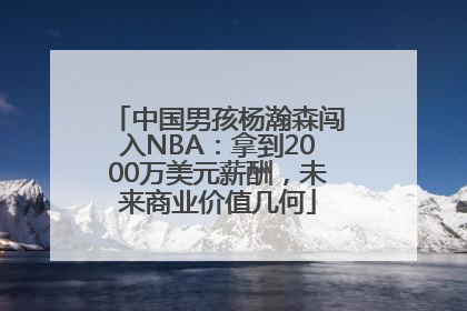 中国男孩杨瀚森闯入NBA：拿到2000万美元薪酬，未来商业价值几何