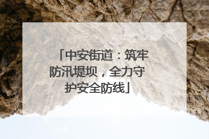 中安街道：筑牢防汛堤坝，全力守护安全防线