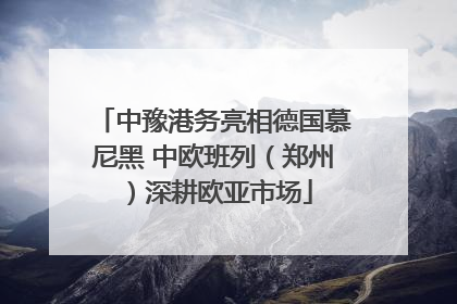 中豫港务亮相德国慕尼黑 中欧班列（郑州）深耕欧亚市场