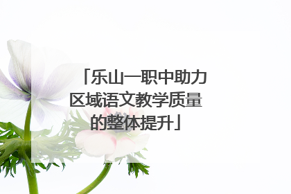 乐山一职中助力区域语文教学质量的整体提升