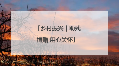 乡村振兴｜助残捐赠 用心关怀
