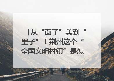 从“面子”美到“里子”！荆州这个“全国文明村镇”是怎样炼成的？