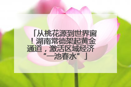 从桃花源到世界窗！湖南常德架起黄金通道，激活区域经济“一池春水”