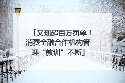 又现超百万罚单！消费金融合作机构管理“教训”不断