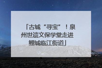 古城“寻宝”！泉州世遗文保学堂走进鲤城临江街道