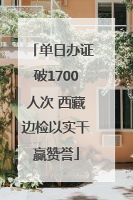 单日办证破1700人次 西藏边检以实干赢赞誉