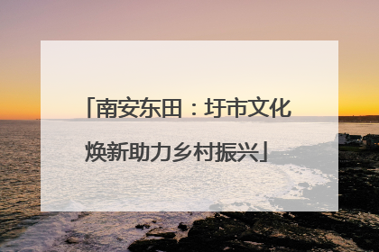 南安东田：圩市文化焕新助力乡村振兴