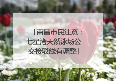 南昌市民注意：七星湾天然泳场公交接驳线有调整