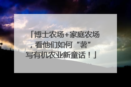 博士农场+家庭农场，看他们如何“薯” 写有机农业新童话！