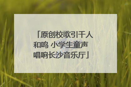 原创校歌引千人和鸣 小学生童声唱响长沙音乐厅