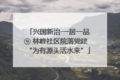 兴国新治·一居一品⑨ 林峰社区院落党建“为有源头活水来”