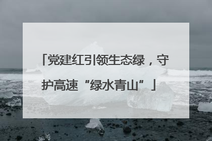 党建红引领生态绿，守护高速“绿水青山”